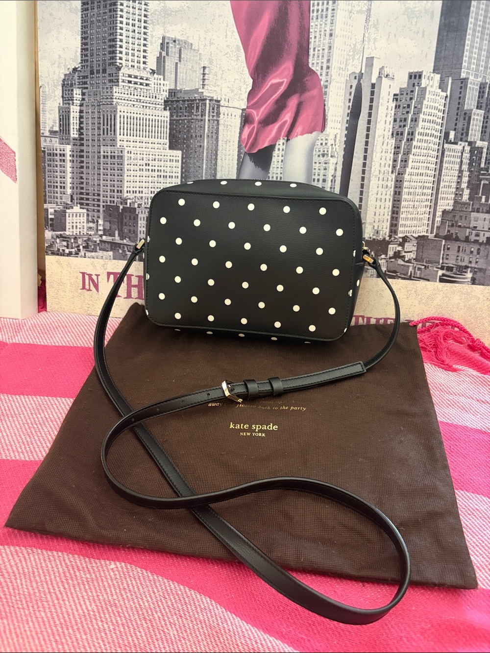 kate spade Black with White Polka Dot Crossbody Bag - Picture 2 of 15